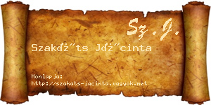 Szakáts Jácinta névjegykártya